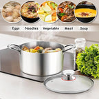 E-far 4 Quart Stock Pot, Tri-Ply Stainless Steel Cooking Pot - Image 4