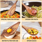 Wooden Cooking Utensils Set, Slotted Spoon, Handmade Modern Kitchen Utensils - Image 3