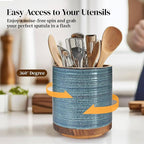DOWAN 360° Rotating Extra Large Cooking Utensil Holder, 7.6" Kitchen Utensil - Image 3