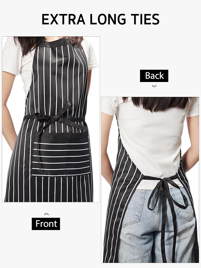 Syntus Apron for Men Women, Adjustable Cooking Kitchen Chef Aprons - Image 4