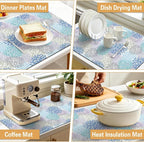Kitchen Countertop Dish Drying Mat, Super Absorbent Coffee Bar Mat - Image 6