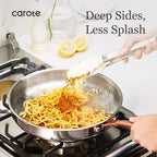 CAROTE 10" Tri-Ply Stainless Steel Frying Pan, Non-Toxic Egg Pan Omelet Pan - Image 6