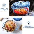 E-far Enameled Dutch Oven Pot for Bread Baking, 6QT Enameled Cast Iron Cookware - Image 6