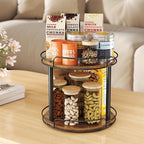 LAMU 9'' Wood Lazy Susan Turntable Organizer - Image 8