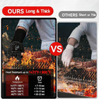 BBQ & Grill Gloves, Oven Gloves, 1472°F Silicone Oven Mitts Heat Resistant - Image 3
