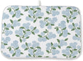 Blue Green Dish Drying Mat 18x24 Inch Vintage Floral Hydrangea Flower Drying by DAFENA