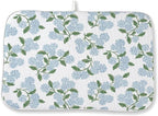 Blue Green Dish Drying Mat 18x24 Inch Vintage Floral Hydrangea Flower Drying by DAFENA