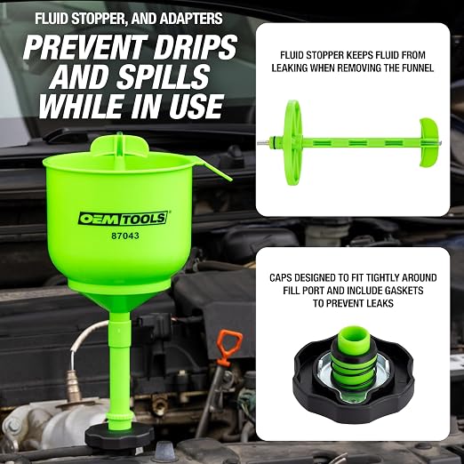OEMTOOLS 87043 No-Spill Professional Quality Coolant Funnel Kit, Easily Fill - Image 3