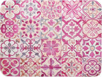 Pink Mexican Tiles Dish Drying Mat Absorbent Microfiber Dish Drying Pad by Giwawa
