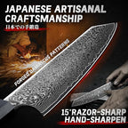 TIVOLI Damascus Japanese Kiritsuke Knife 8 inch, Hand Forged 67 Layers Damascus - Image 3