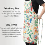 DILLMAN Aprons for Women with Pockets Cotton Linen Cooking Kitchen Baking Soft - Image 4