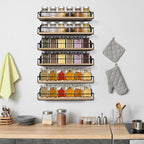 TJ.MOREE 2 Pack Spice Rack Wall Mount Rustic Style Hanging Spice Organizer - Image 7