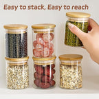 12 Packs Round Spice Jars with Label, 8oz Stackable Airtight Food Storage - Image 4