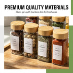 24-Pack Glass Spice Jars with Bamboo Lids, 4 Oz Clear Square Spice Containers - Image 6