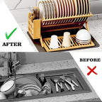 Bamboo Dish Drying Rack for Kitchen - Image 4