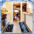 Fourluoo 10 Pcs Blue Bow Kitchen Decor Set Dish Towels Kitchen Rugs Oven Mitts - Image 7