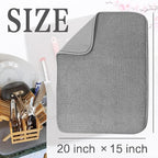 2 Pack Microfiber Dish Drying Mat, Absorbent Dish Drainer Kitchen Counter - Image 2