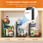 REALINN Under Sink Organizer, 2 Pack Height Adjustable Under Sink Organizers - Image 4