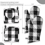 Oven Mitt & Pot Holder Buffalo Plaid Check 100% Cotton Heat Resistant Oven - Image 7