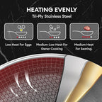 COOKER KING Stainless Steel Cookware Set, Hybrid Ceramic Cookware, Non-Stick - Image 4