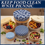 Patelai 10 Pcs Bowl Covers Reusable in 5 Size Stretch Cloth Fabric Elastic Food - Image 4