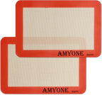 AMYONE Silicone Baking Mat for 1/8 Sheet Pan, Eighth Non-Stick Silicone Baking by AMYONE