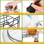 TURSTIN 2 Pcs 2 Gallon Glass Beverage Drink Dispenser - Image 3