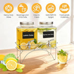 Lulonpon 2 x 4L Glass Drink Dispenser, Beverage Dispenser - Image 2