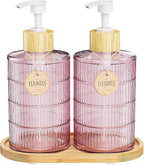 MASADI Soap Dispenser Set with Bamboo Tray, Dish and Hand Soap Lotion Dispenser by masadi