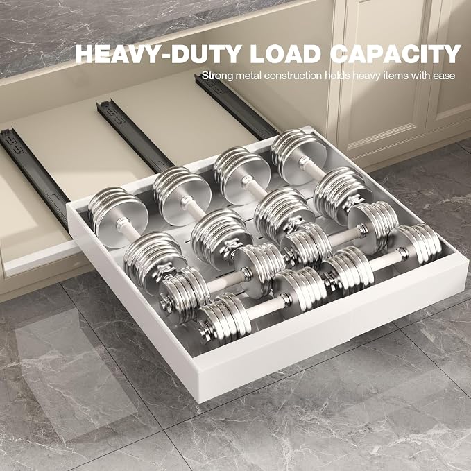 Seinloes 6 Pack Pull Out Cabinet Organizer 21" Deep, Full Extension 3 Slide - Image 9