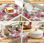 Kitchen Countertop Dish Drying Mat, Super Absorbent Coffee Bar Mat - Image 6