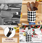 Kitchen Utensil Holder for Countertop， 6.4" Ceramic Utensil Holder Deep and - Image 5
