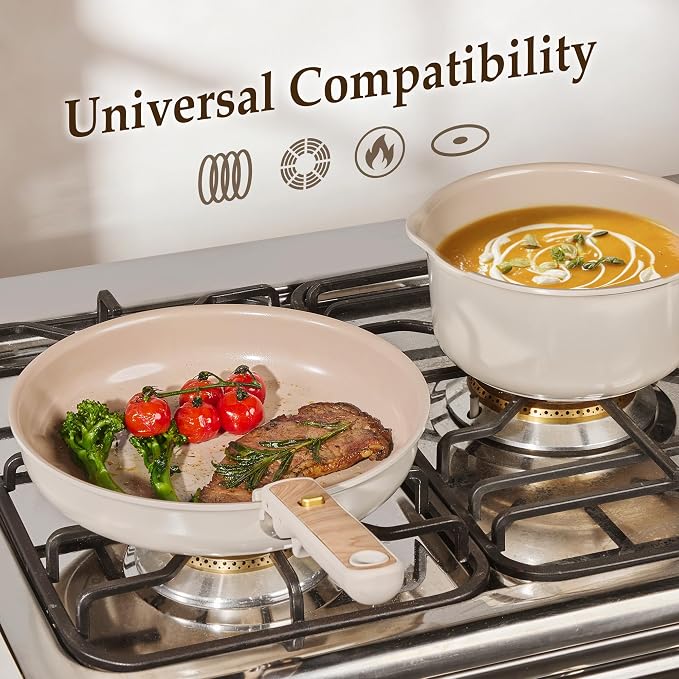 CAROTE 25 Pcs Ceramic Cookware Sets, Pots and Pans Set Non Stick, Detachable - Image 5