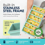Silicone Freezer Trays with Lids, 2 Cup & 1/2 Cup Combo, Soup Container Style - Image 4