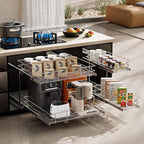 2 Tier Pull Out Cabinet Organizer 9" W X 17" D, Slide Out Drawers - Image 5