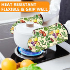 Fruit Oven Mitts and Pot Holders Sets 4Pcs, Extra Long Oven Gloves Potholder - Image 6