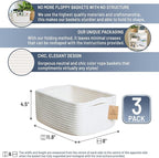 NaturalCozy 11.8"x8"x4.5” Storage Baskets - Image 2