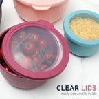 COOK WITH COLOR Prep Bowls with Lids- Wide and Deep Nesting Plastic Small - Image 2