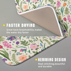 Spring Floral Dish Drying Mat for Kitchen Counter 16x18 Pink Sage Green Flower - Image 3