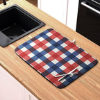 4th of July Dish Drying Mat Patriotic Buffalo Plaid Drying Mats - Image 6