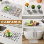 Stone Dish Drying Mats for Kitchen Counter-23.6''x15.3'' Foldable Quick Dry - Image 7