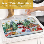 Christmas Kitchen Drying Mat 16 x 18 Inch Winter Snowflake Drying Pad Snowman - Image 7