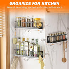 Bunoxea Spice Rack Wall Mounted 3 Pack, Space-Saving Spice Organizer - Image 7