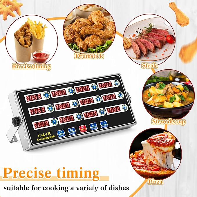 Relaxweex 2 Pack Commercial 12 Channel Digital Kitchen Timer, Wall Mount or - Image 7