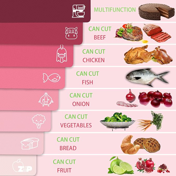 ZVP Plastic Cutting Boards for Kitchen, Flexible Cutting Mats, Gradient Pink - Image 6