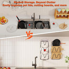 2 Pack Pot Lid Organizer, 6-Tier Pots and Pans Lid Organizer Under Cabinet - Image 3