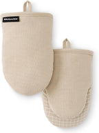 KITCHENAID Gourmet Series Gridlines Mini Oven Mitts 2-Pack Set, Heat Resistant by KitchenAid