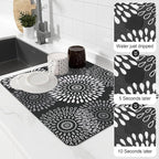 LuxStep Dish Drying Mat Super Absorbent Kitchen Counter Mat Rubber Backing - Image 4