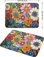 Giwawa Boho Flower Dish Drying Mat, Colorful Floral Leaf Dish Drainer Mats - Image 2