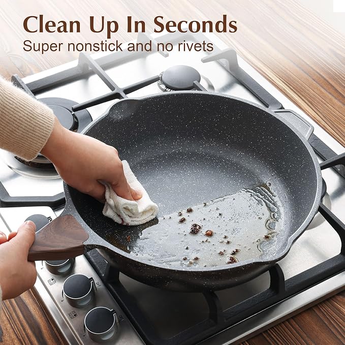SENSARTE Nonstick Deep Frying Pan Skillet, 11-inch Saute Pan - Image 5